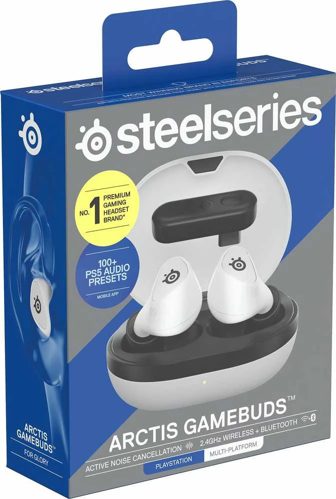 SteelSeries Arctis GameBuds belaidės ausinės skirtos PC/PS, Baltos