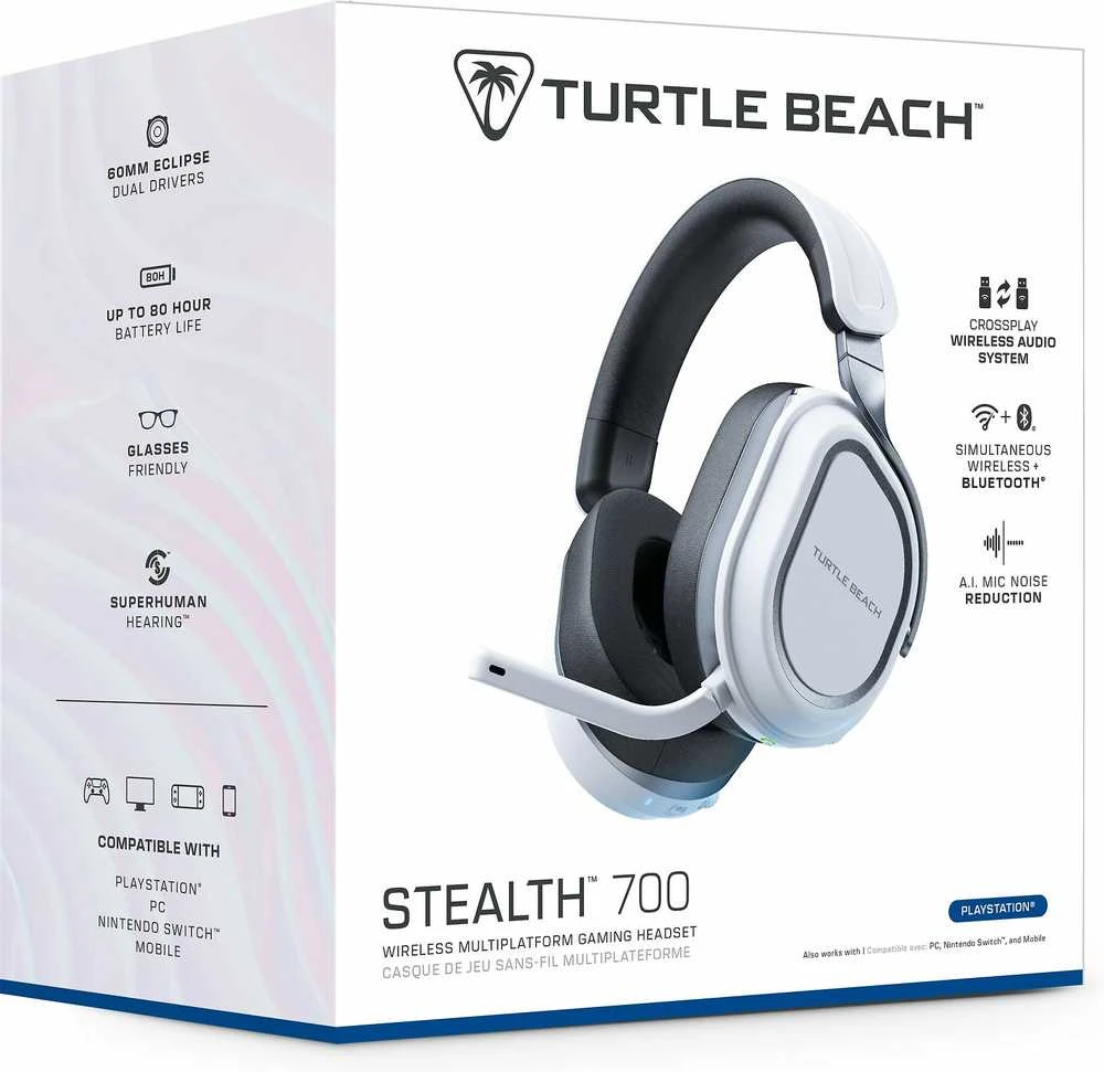 Turtle Beach Stealth 700 Gen 3 Belaidės žaidimų ausinės „PlayStation“| Baltos