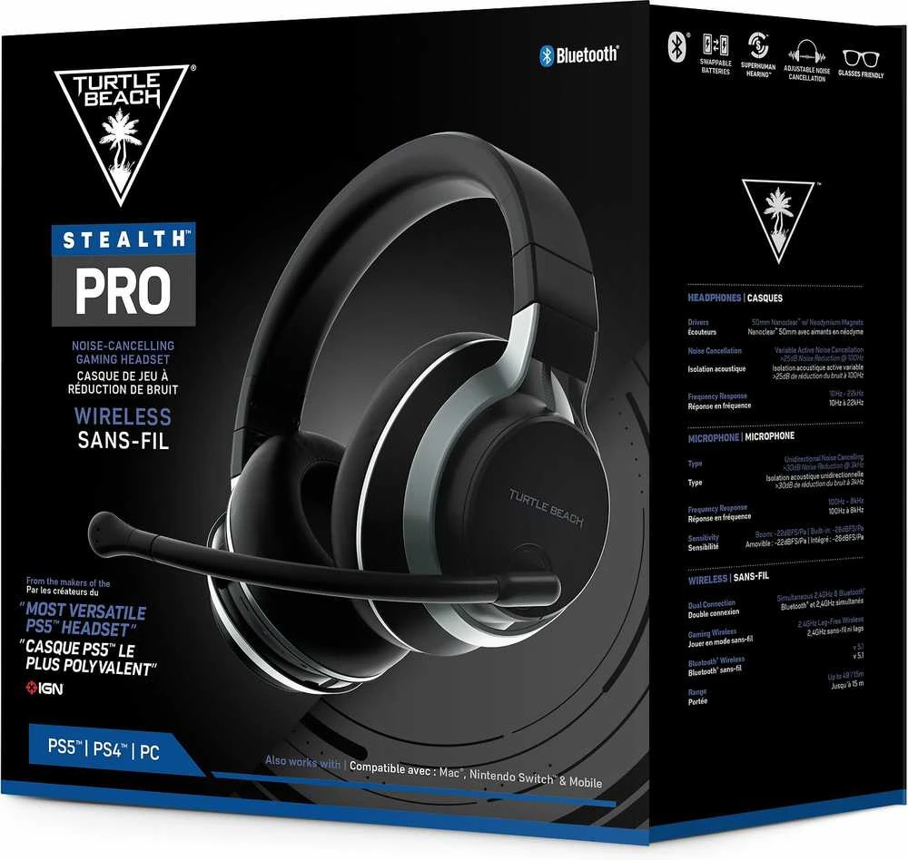 Ausinės su mikrofonu Turtle Beach Stealth Pro Juoda