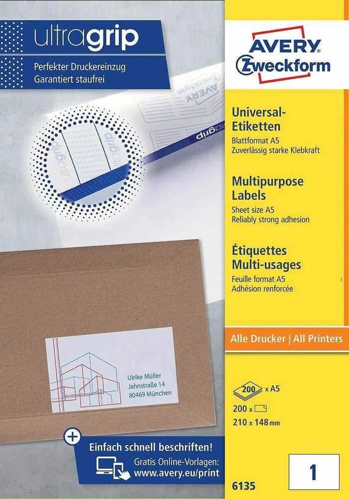 Avery Zweckform LABEL ZF 6135 A5 210X148MM LABEL - 6135