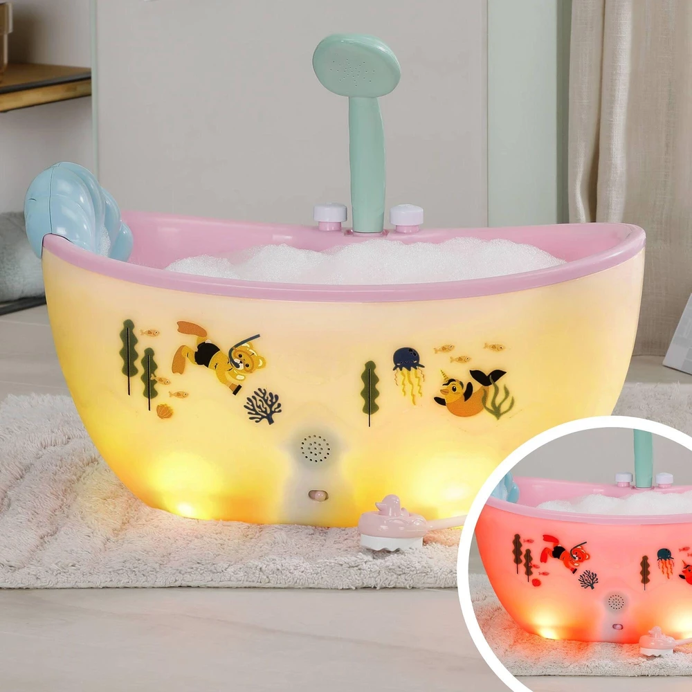 Interaktyvi vonelė lėlei BABY born Bathtub 840924, su dušu, šviesos ir garso efektais