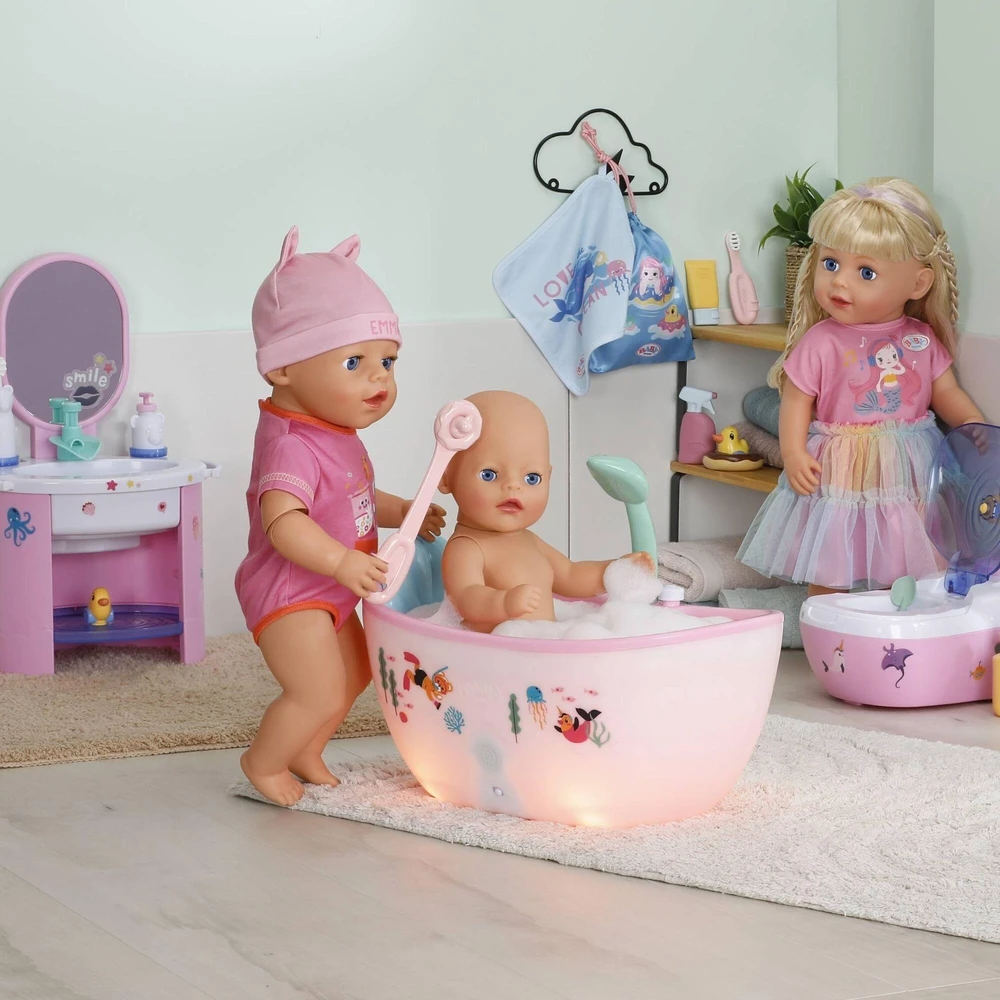 Interaktyvi vonelė lėlei BABY born Bathtub 840924, su dušu, šviesos ir garso efektais