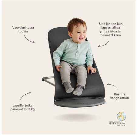 BabyBjorn Bliss - vaikiškas gultas | Žiedlapis Quilit / antracitas
