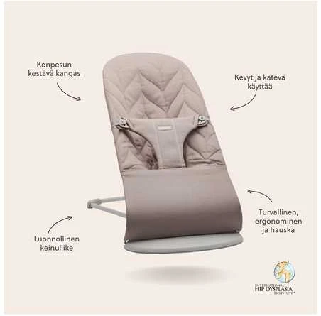 BABYBJORN gultukas BLISS Woven Petal Quilt, sand pilkas, 006317 (Nemokamas pristatymas)