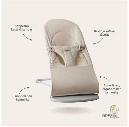 BabyBjörn Bouncer Balance Soft Woven sėdynė, šviesiai smėlio spalvos trikotažas