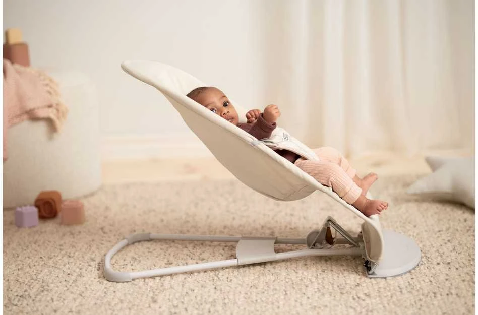 BabyBjörn Bouncer Balance Soft Woven sėdynė, šviesiai smėlio spalvos trikotažas