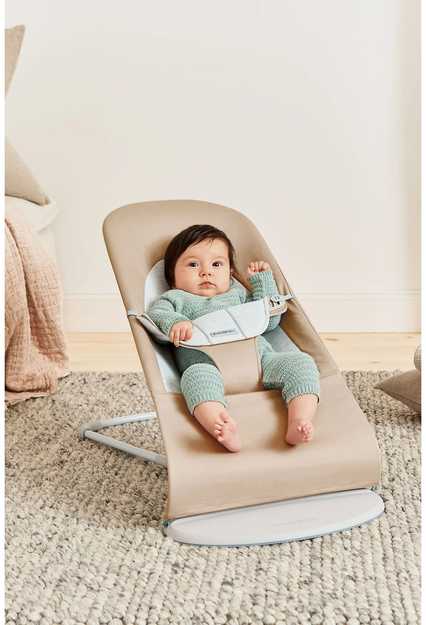 BABYBJORN gultukas BALANCE Soft Woven/Jersey, beige/pilkas, 005383 (Nemokamas pristatymas)