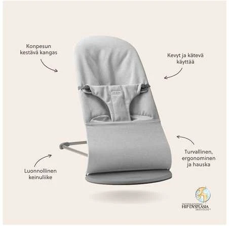 BabyBjorn Bliss - vaikiškas gultas | Austas šviesiai pilkas melanžas