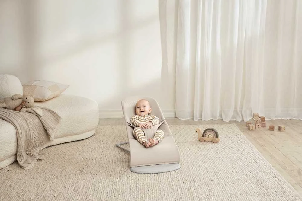 BabyBjorn Bliss - kūdikio supynės | Austas melanžas šviesiai smėlio spalvos