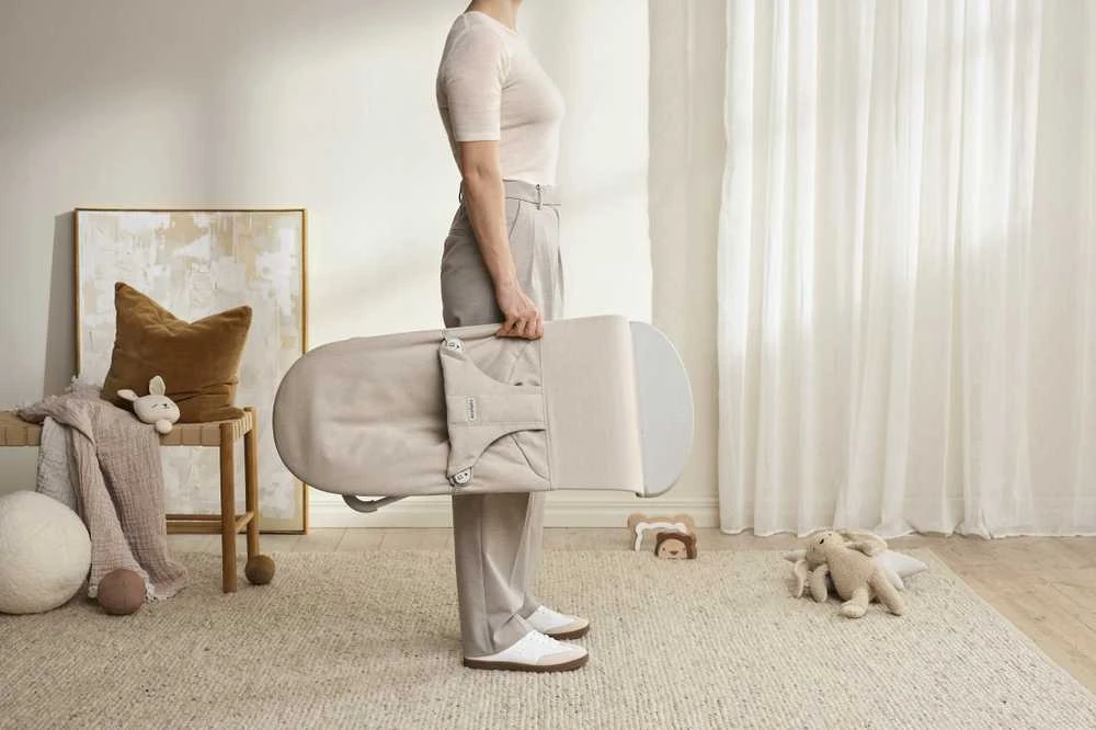 BabyBjorn Bliss - kūdikio supynės | Austas melanžas šviesiai smėlio spalvos