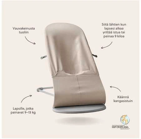 BabyBjorn Bliss - kūdikio supynės | Austas melanžas šviesiai smėlio spalvos