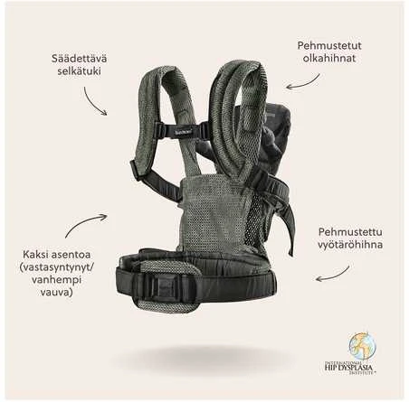 BABYBJORN nešioklė HARMONY 3D Mesh, Dark žalias, 088047