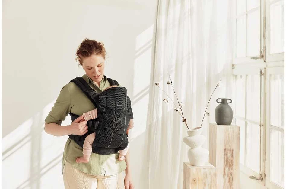 BabyBjorn Harmony Mesh 3D - ergonomiška nešioklė naujagimiams ir kūdikiams | Juoda
