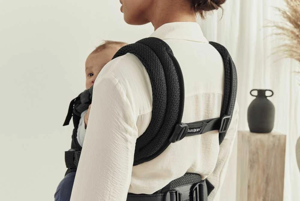 BabyBjorn Harmony Mesh 3D - ergonomiška nešioklė naujagimiams ir kūdikiams | Juoda
