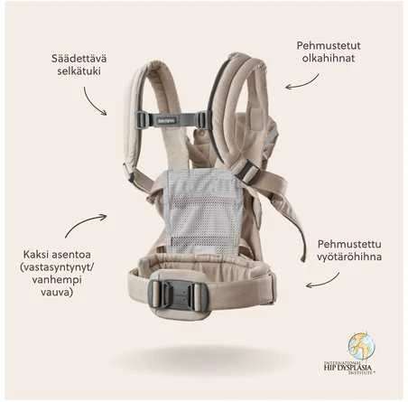 BabyBjorn Harmony - ergonomiška nešynė naujagimiams ir kūdikiams | Austi šviesiai smėlio spalvos