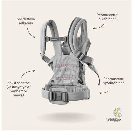 BabyBjorn Harmony - ergonomiška nešynė naujagimiams ir kūdikiams | Austas šviesiai pilkas melanžas