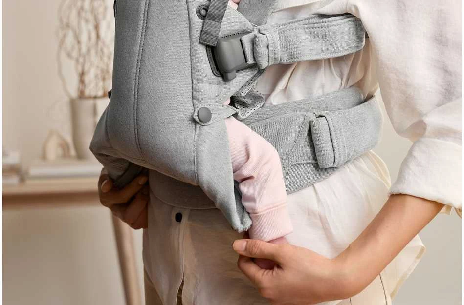 BabyBjorn Harmony - ergonomiška nešynė naujagimiams ir kūdikiams | Austas šviesiai pilkas melanžas
