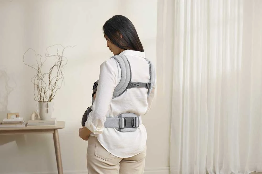 BabyBjorn Harmony - ergonomiška nešynė naujagimiams ir kūdikiams | Austas šviesiai pilkas melanžas