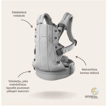 BabyBjorn Harmony - ergonomiška nešynė naujagimiams ir kūdikiams | Austas šviesiai pilkas melanžas
