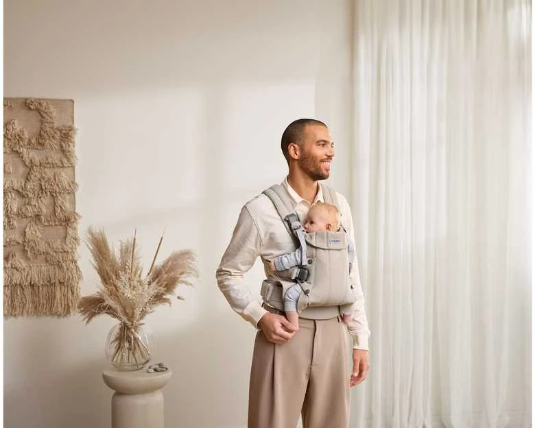 BabyBjorn Harmony - ergonomiška nešynė naujagimiams ir kūdikiams | Austi šviesiai smėlio spalvos