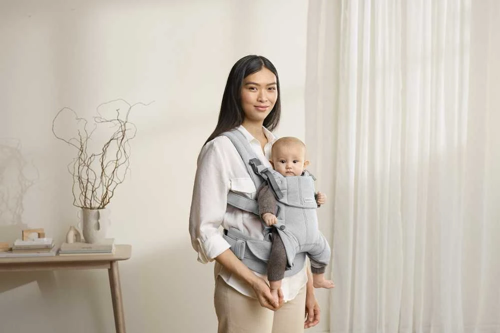 BabyBjorn Harmony - ergonomiška nešynė naujagimiams ir kūdikiams | Austas šviesiai pilkas melanžas