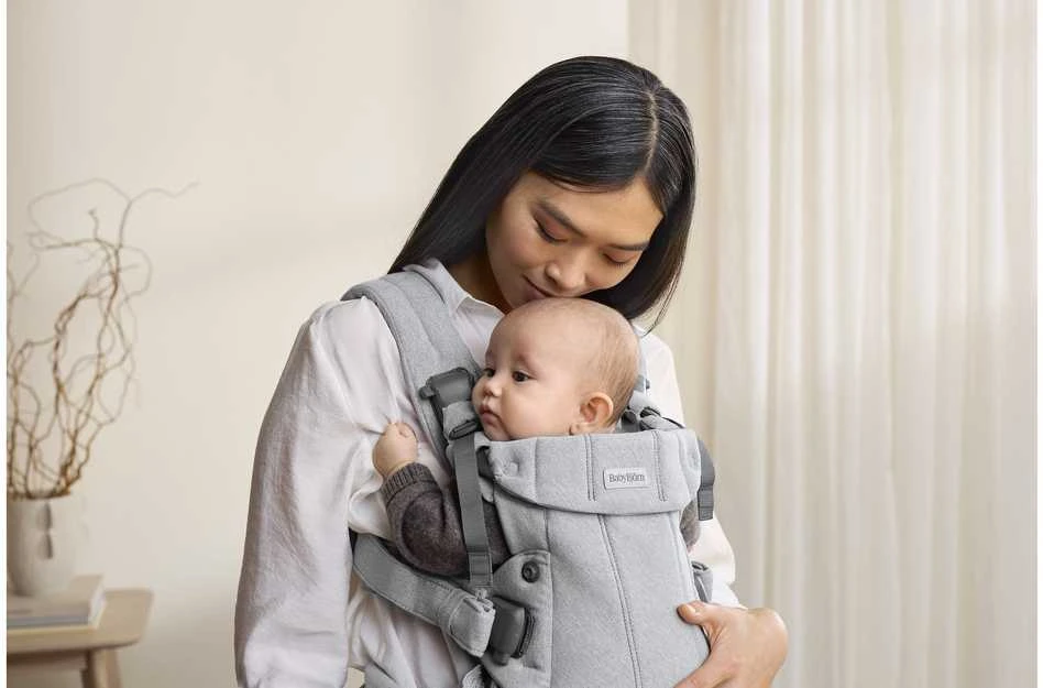 BabyBjorn Harmony - ergonomiška nešynė naujagimiams ir kūdikiams | Austas šviesiai pilkas melanžas