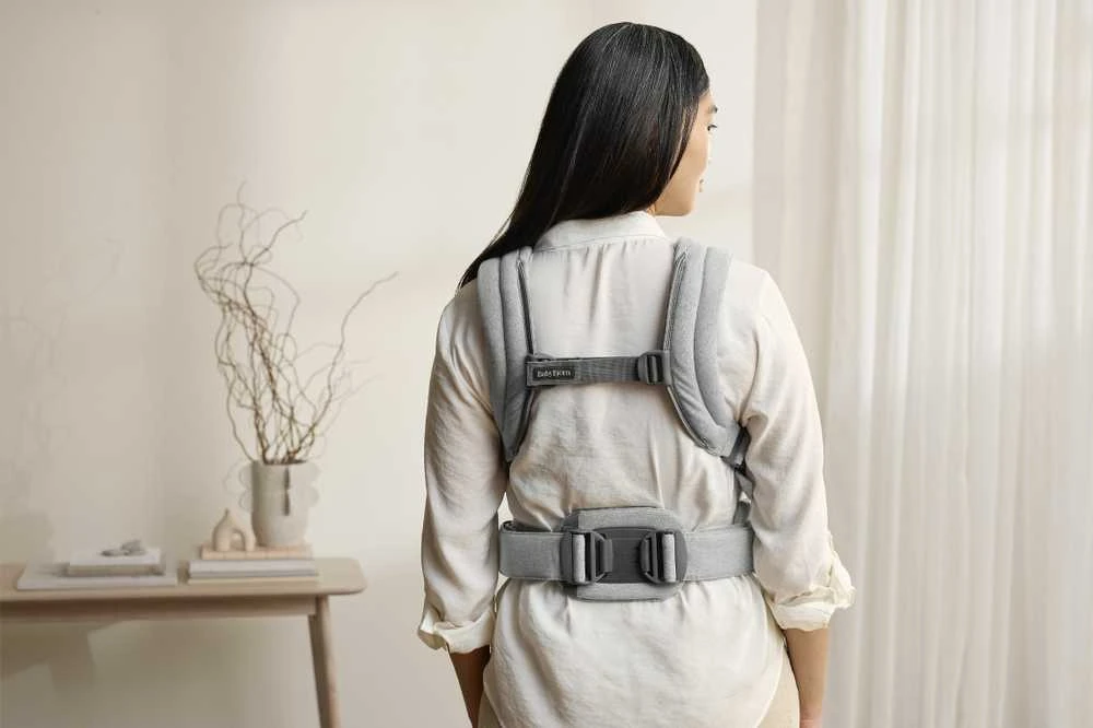 BabyBjorn Harmony - ergonomiška nešynė naujagimiams ir kūdikiams | Austas šviesiai pilkas melanžas