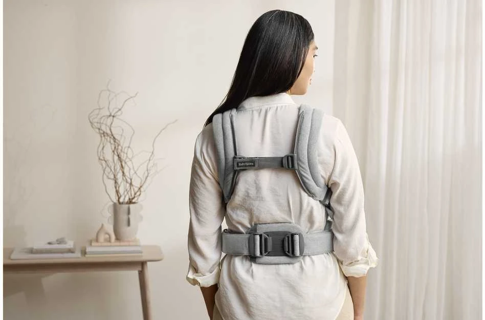 BabyBjorn Harmony - ergonomiška nešynė naujagimiams ir kūdikiams | Austas šviesiai pilkas melanžas