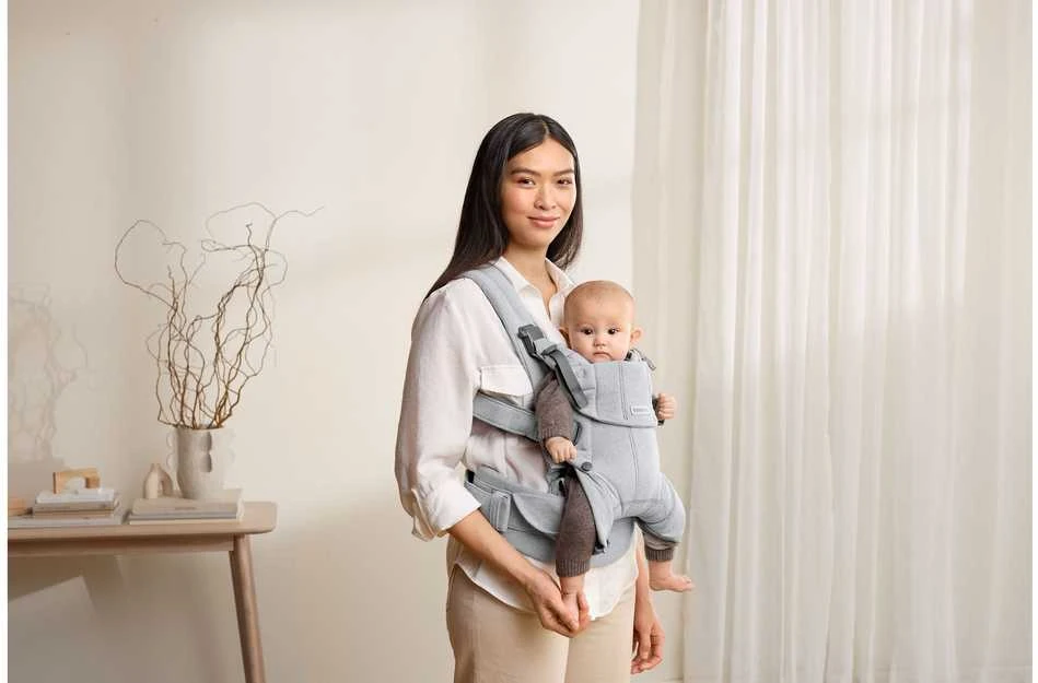 BabyBjorn Harmony - ergonomiška nešynė naujagimiams ir kūdikiams | Austas šviesiai pilkas melanžas