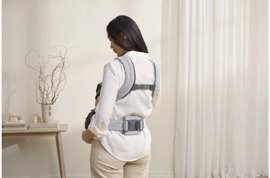 BabyBjorn Harmony - ergonomiška nešynė naujagimiams ir kūdikiams | Austas šviesiai pilkas melanžas