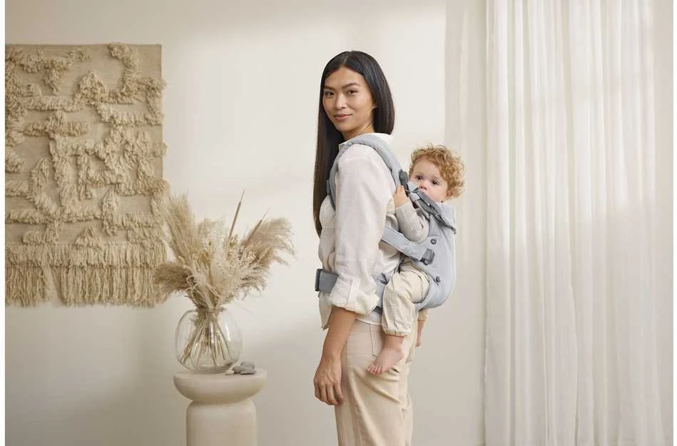 BabyBjorn Harmony - ergonomiška nešynė naujagimiams ir kūdikiams | Austas šviesiai pilkas melanžas