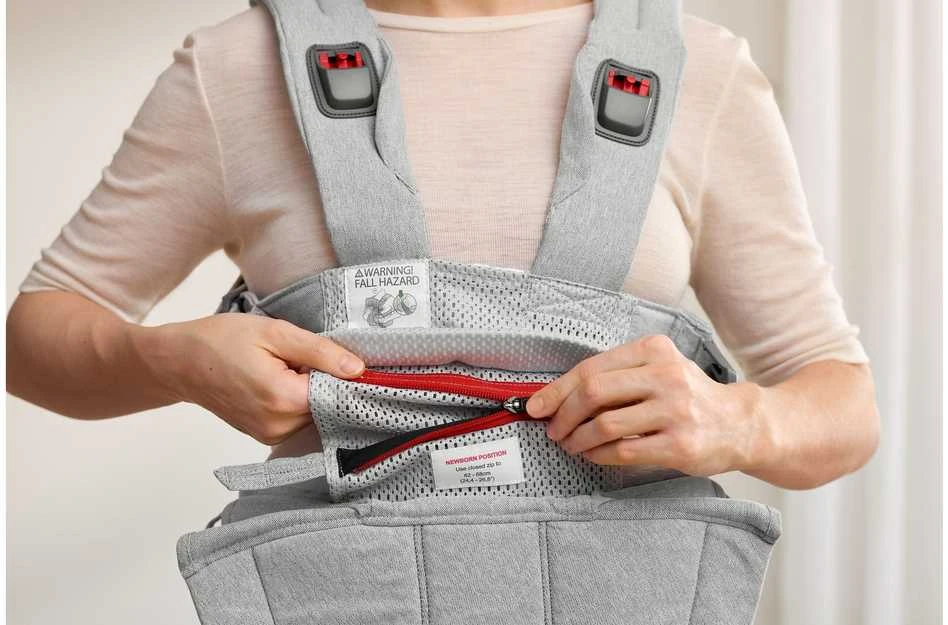 BabyBjorn Harmony - ergonomiška nešynė naujagimiams ir kūdikiams | Austas šviesiai pilkas melanžas