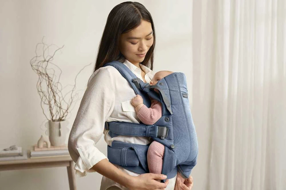BABYBJORN nešioklė HARMONY WOVEN MELANGE, mėlynas 088033
