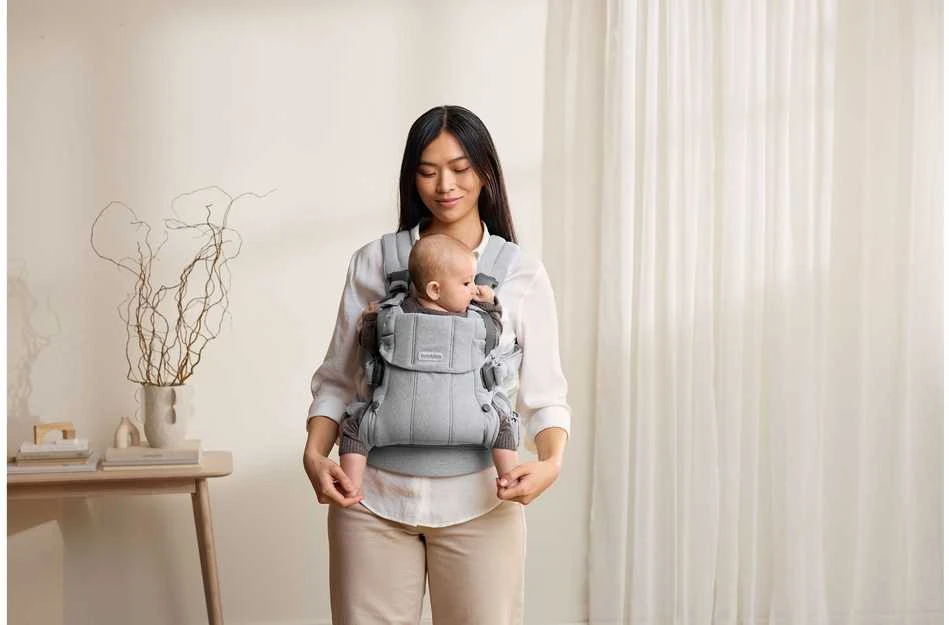 BabyBjorn Harmony - ergonomiška nešynė naujagimiams ir kūdikiams | Austas šviesiai pilkas melanžas