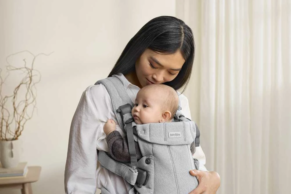 BabyBjorn Harmony - ergonomiška nešynė naujagimiams ir kūdikiams | Austas šviesiai pilkas melanžas