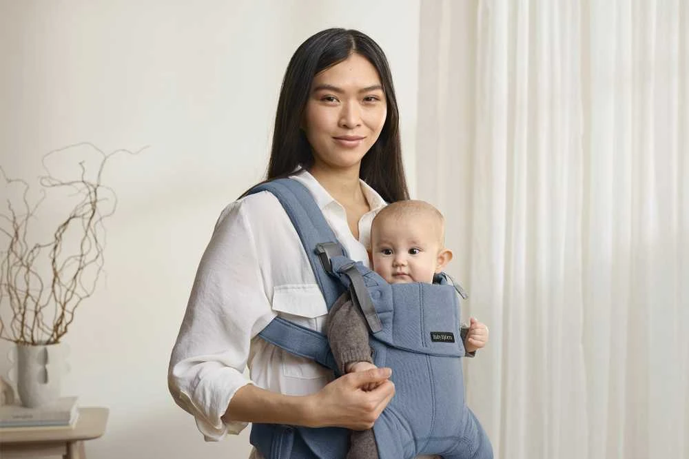 BABYBJORN nešioklė HARMONY WOVEN MELANGE, mėlynas 088033