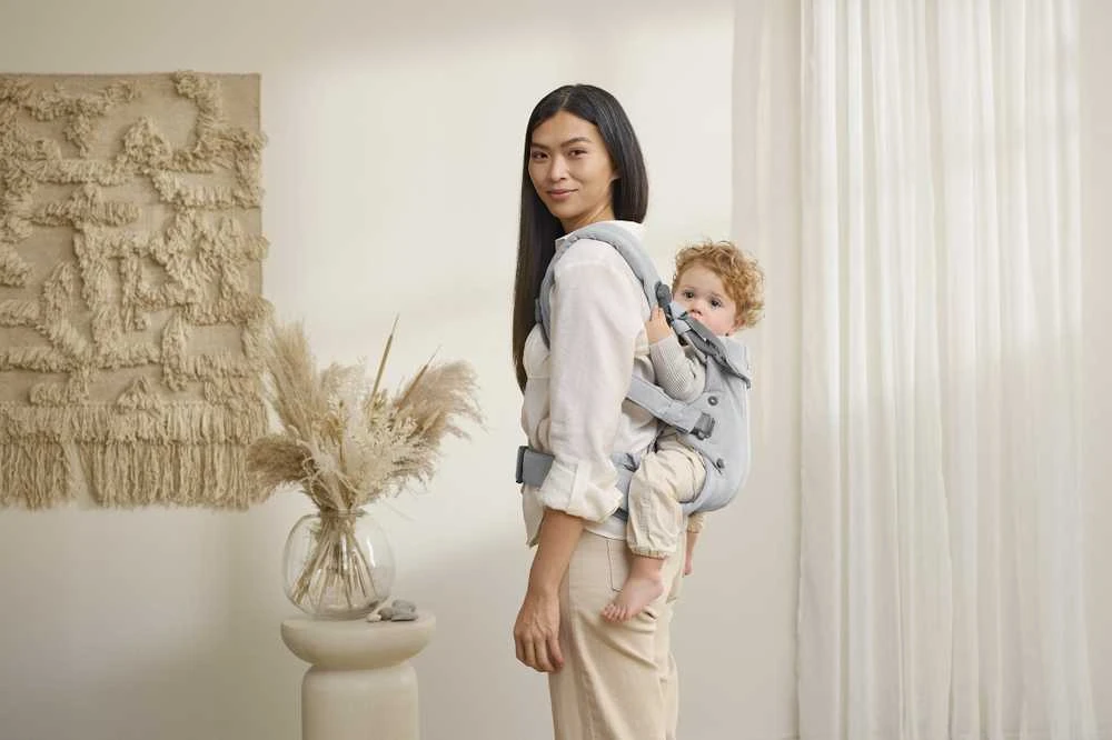 BabyBjorn Harmony - ergonomiška nešynė naujagimiams ir kūdikiams | Austas šviesiai pilkas melanžas