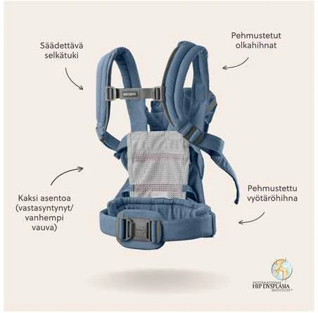 BABYBJORN nešioklė HARMONY WOVEN MELANGE, mėlynas 088033