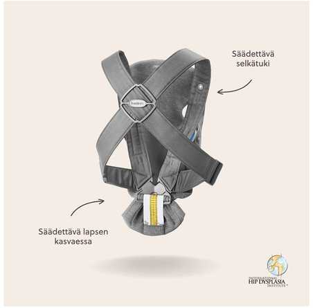 BabyBjörn kūdikio nešioklė Mini iš 3D trikotažo, grafito spalvos, 021084