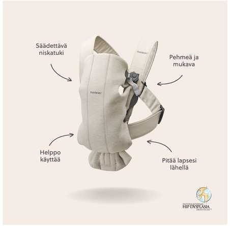 BABYBJORN nešioklė MINI 3D JERSEY, light beige, 021087