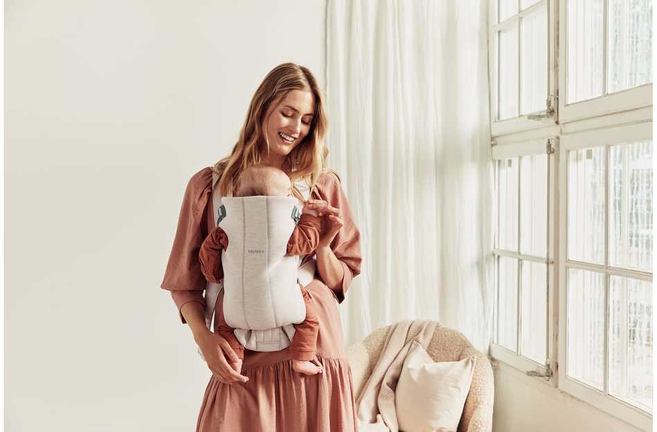 BABYBJORN nešioklė MINI 3D JERSEY, light beige, 021087