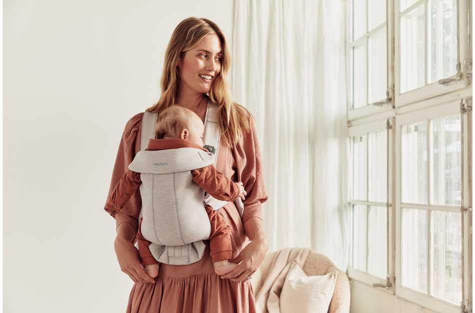 BABYBJORN nešioklė MINI 3D JERSEY, light beige, 021087