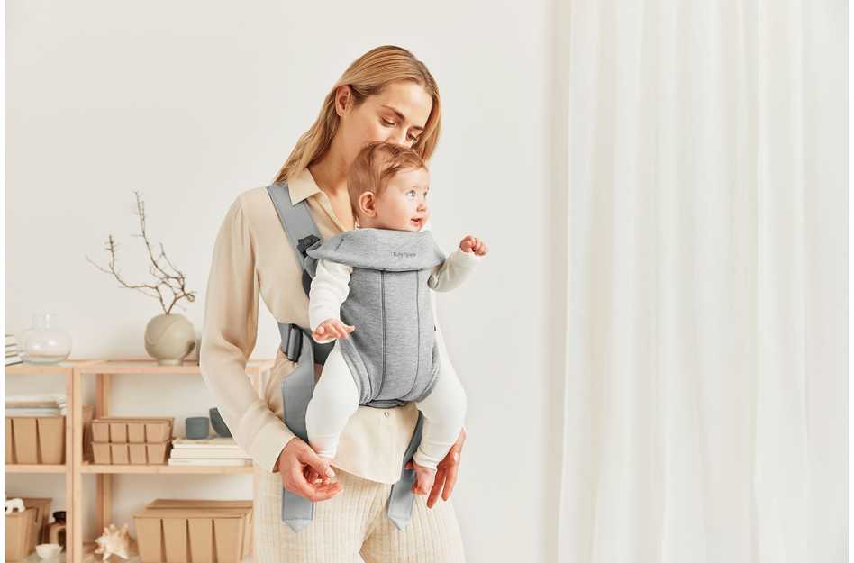 BABYBJÖRN nešioklė MINI 3D Jersey, light pilkas