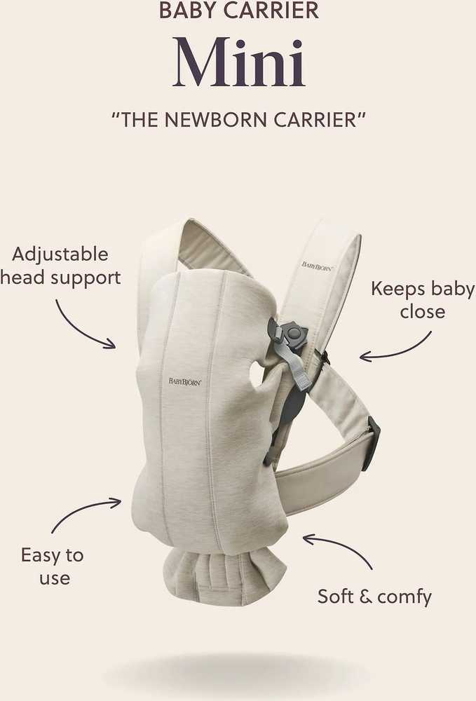 BabyBjorn Baby Carrier Mini Woven – maža nešynė naujagimiui | Rožinė