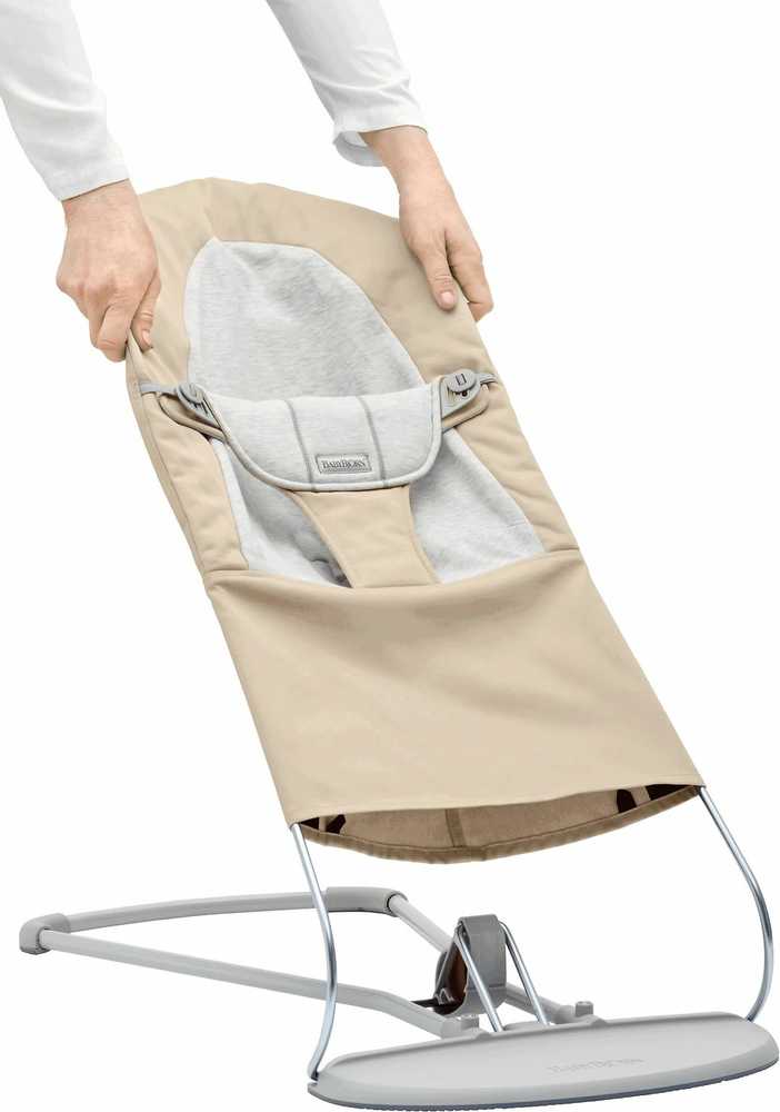 Pakaitinis audinys gultukui BabyBjörn Woven Jersey, beige/pilkas