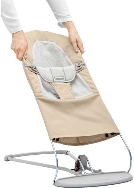Pakaitinis audinys gultukui BabyBjörn Woven Jersey, beige/pilkas