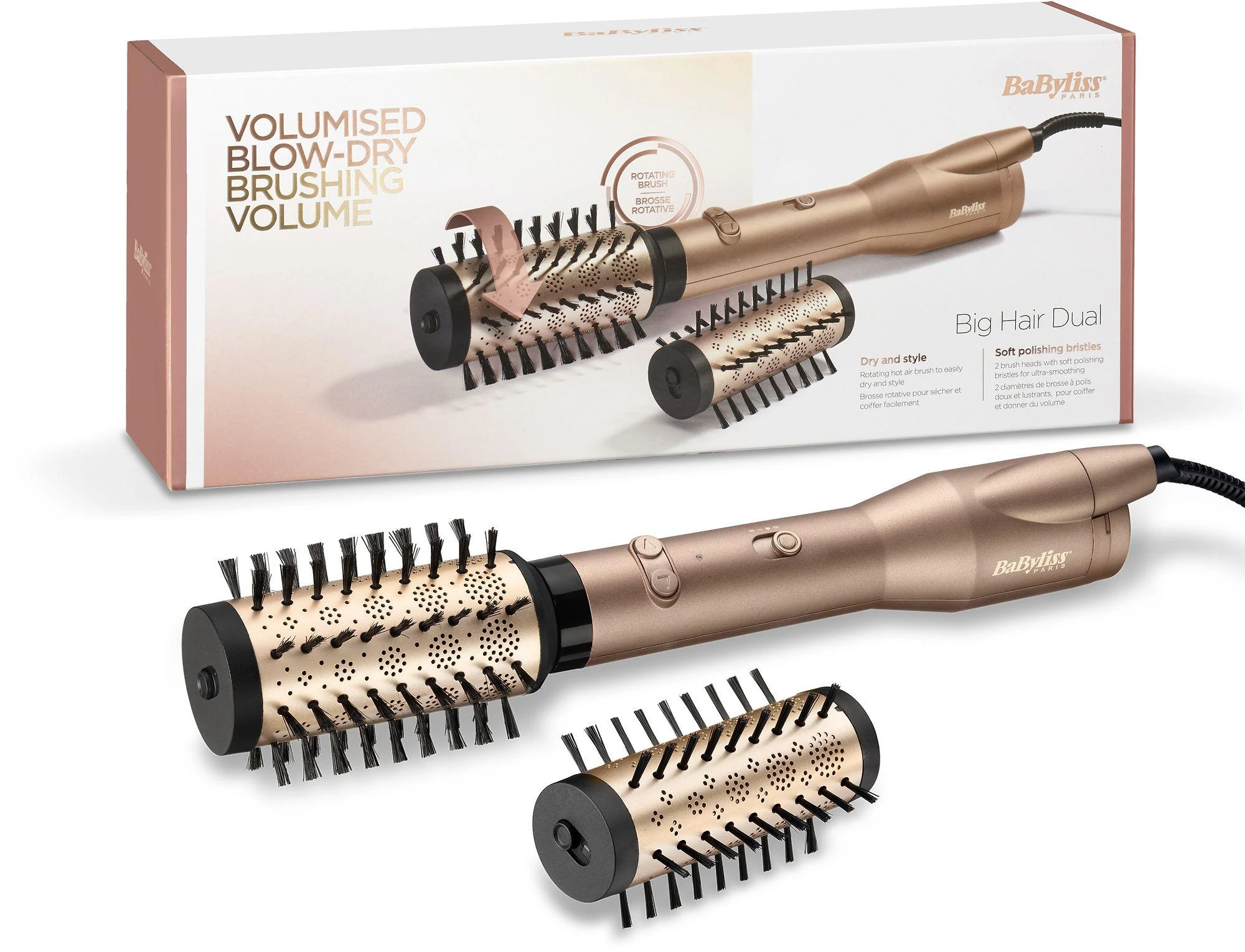 Plaukų formavimo šukos BABYLISS AS952E, Aukso spalvos