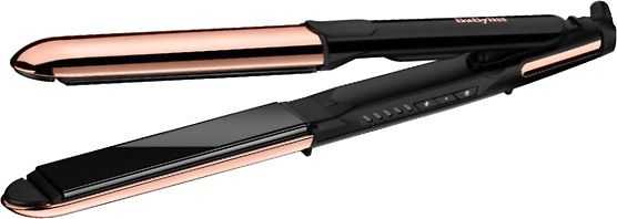 BaByliss Straight & Curl Brilliance plaukų garbanojimo žnyplės, šiltos, juodos, rožinės spalvos, 3 m