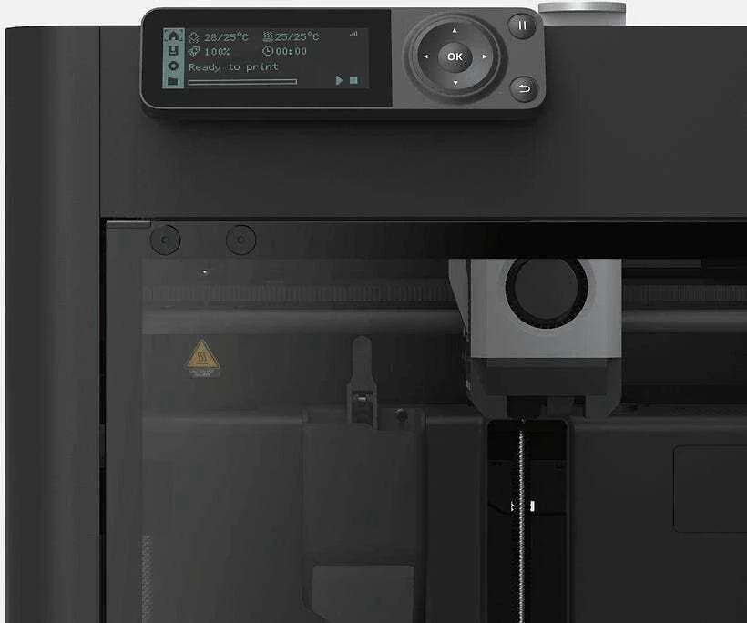 Bambu Lab P1S Combo valdymo skydelis ir spausdinimo galvutė