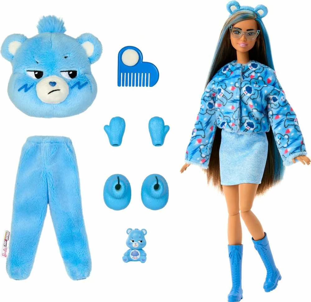 Mattel BARBIE CUTIE REVEAL CARE BEARS siurprizų rinkinys Grumpy Bear (JCN96)